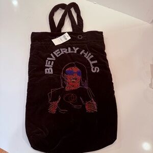 New Bernhard Willhelm Velvet Tote Bag Embroidered Beverly Hills Capital NWT